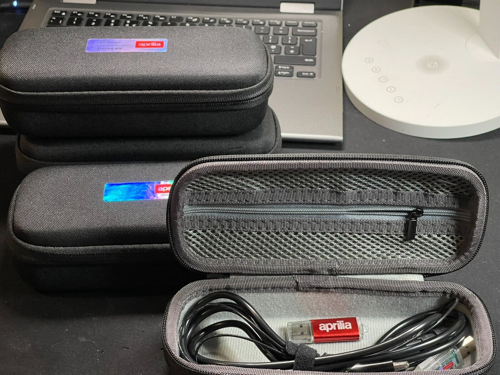 XV Tuner cable kit contents — cable, USB drive, carrying case